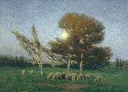 William Bromley Early Moonrise in September Sweden oil painting artist